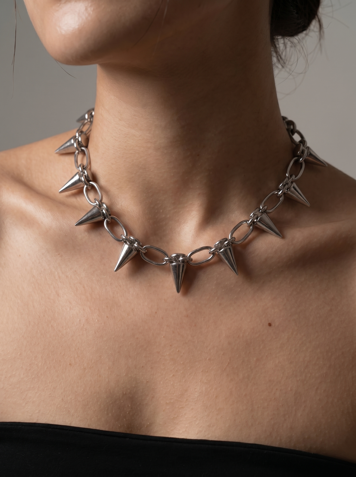 Spiked Unisex Chain : Silver